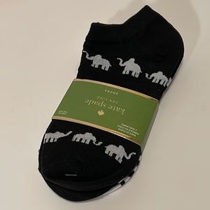 Kate Spade New York 3 pack No Show Socks Elephant Stripes